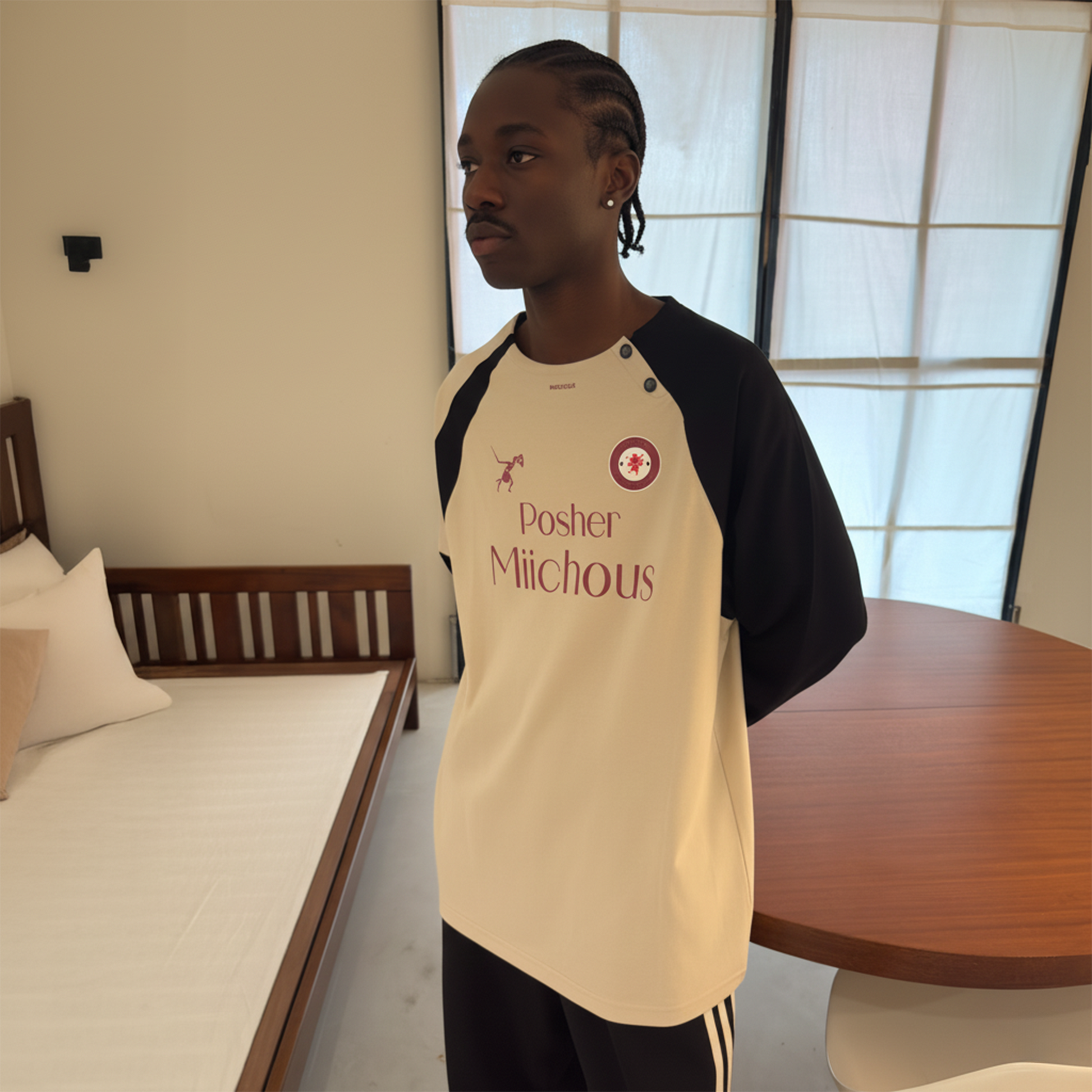 MIICHOUS Snap Contrast Quick-Dry Long-Sleeve Tee-L/S Tee-S (Preorder)-Brown-Free Shipping Leatheretro