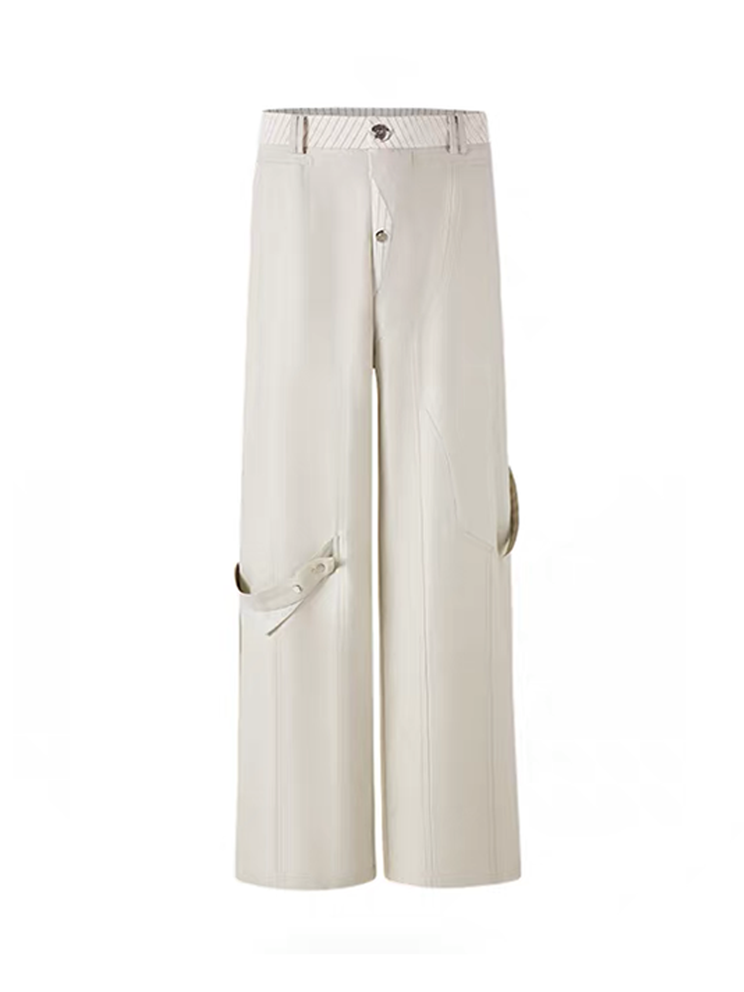 TIWILLTANG Contrast Panel Straight-Leg Pants-Pants-S / 28-31“-Free Shipping Leatheretro