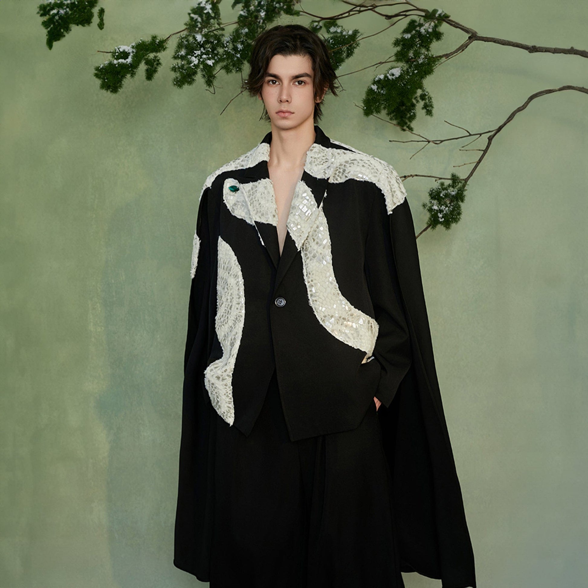 JIECHI The Snake Cape Blazer-Jacket-M-Free Shipping Leatheretro