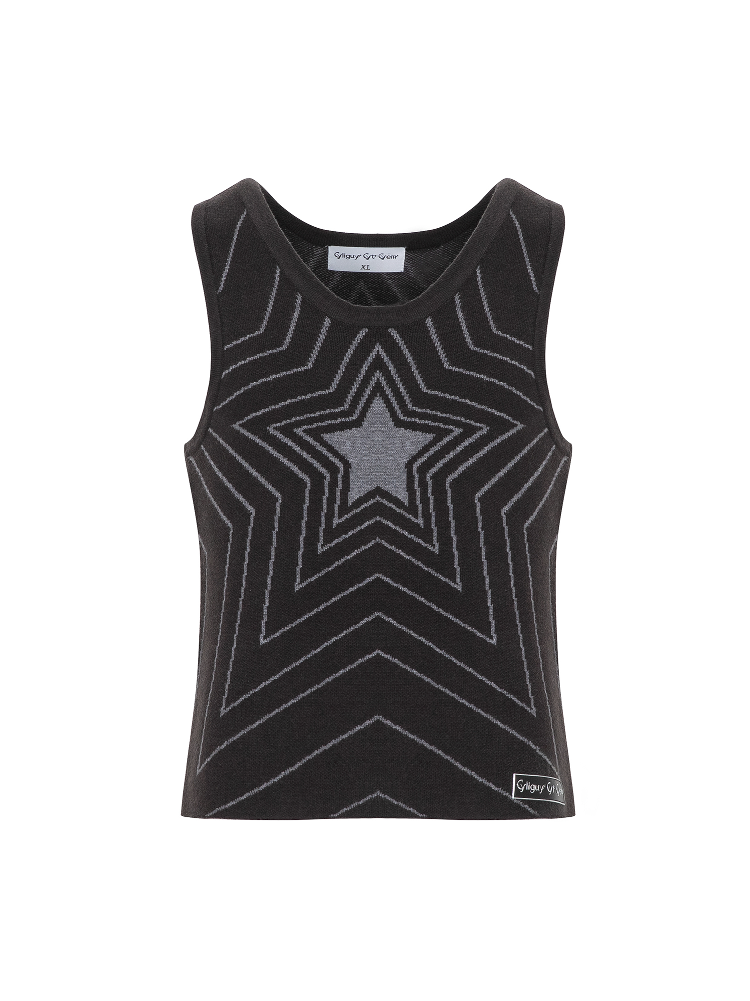 CYCYCY Retro Star Intarsia Knit Vest-Vest-S-Gray-Free Shipping Leatheretro