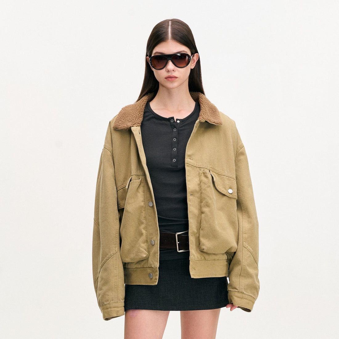 LEONSENSE Big Pocket Fleece-Lined Barn Jacket-Jacket-S-Free Shipping Leatheretro