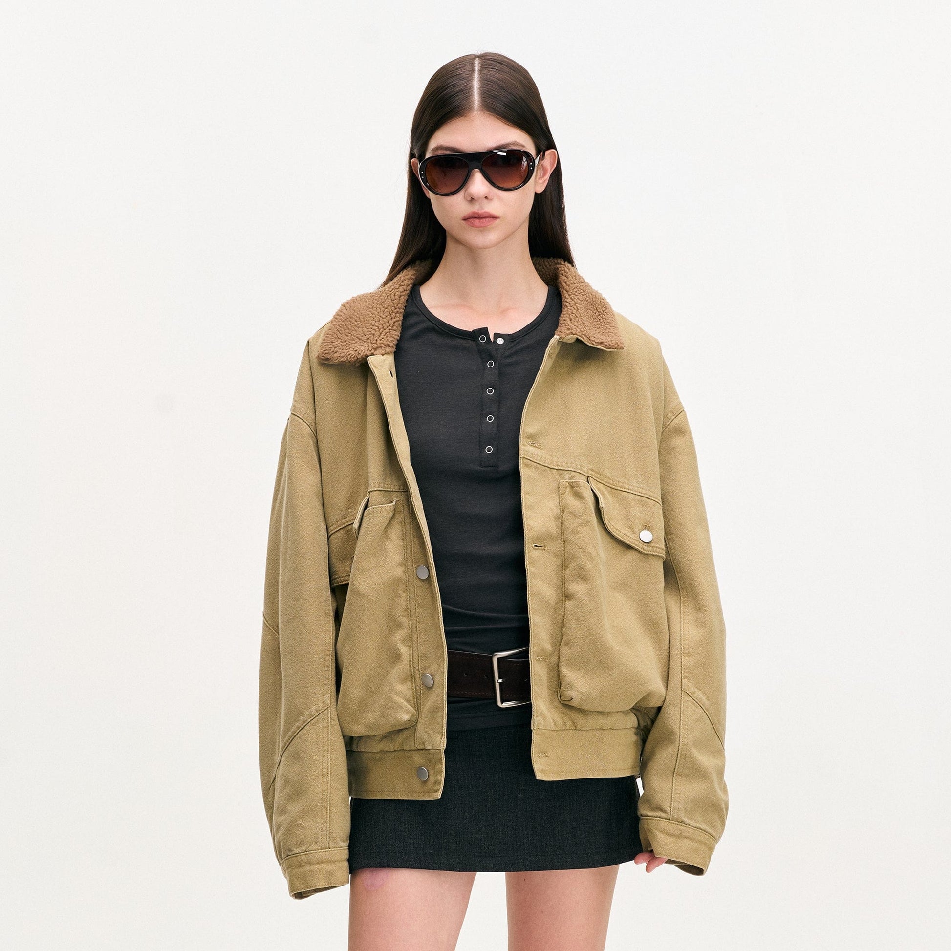 LEONSENSE Big Pocket Fleece-Lined Barn Jacket-Jacket-S-Free Shipping Leatheretro