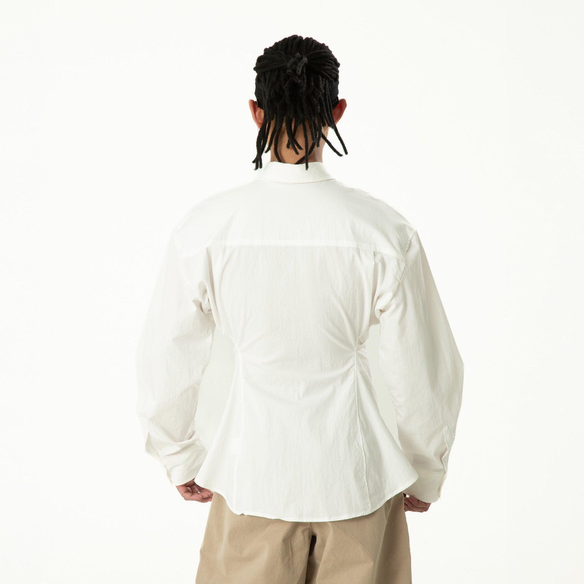 CLP Tailored Waist-Cinched Shirt-Shirt-S-Black-Free Shipping Leatheretro