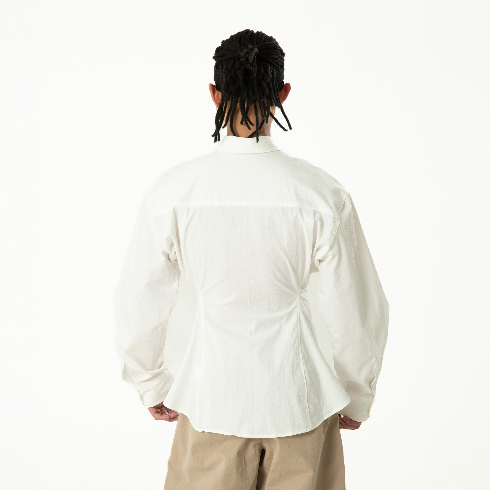CLP Tailored Waist-Cinched Shirt-Shirt-S-Black-Free Shipping Leatheretro