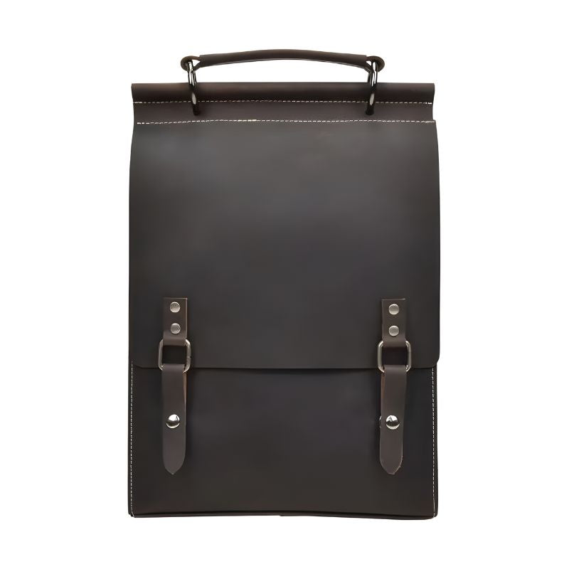 Vintage Crazy Horse Genuine Leather Backpack for Men & Women – A4 School & Laptop Daypack Rucksack-Backpacks-Brown-Free Shipping Leatheretro