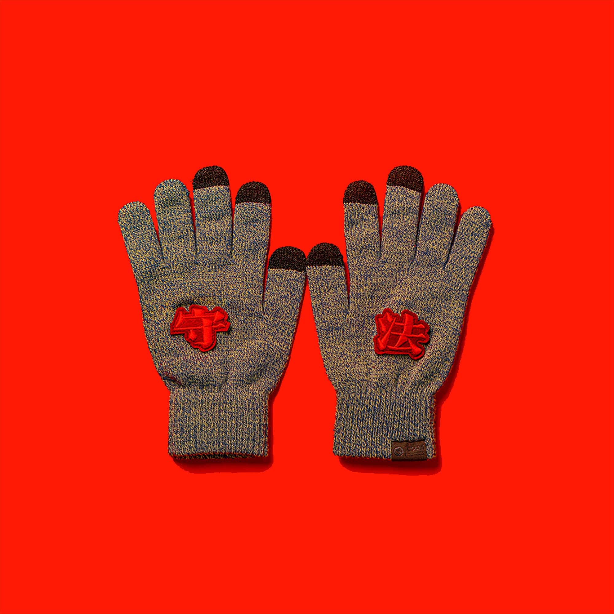 OSCILL Embroidered Knit Gloves-Other Accessories-One Size-Grey - Law-abiding-Free Shipping Leatheretro