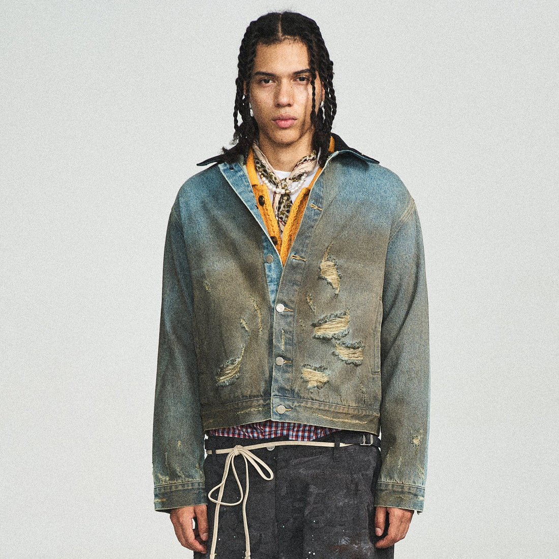 STEEPC Distressed Washed Denim Jacket-Jacket-S-Free Shipping Leatheretro