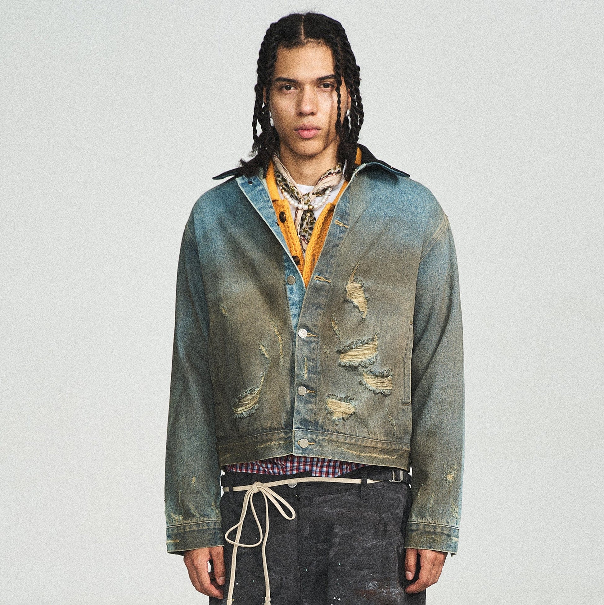 STEEPC Distressed Washed Denim Jacket-Jacket-S-Free Shipping Leatheretro