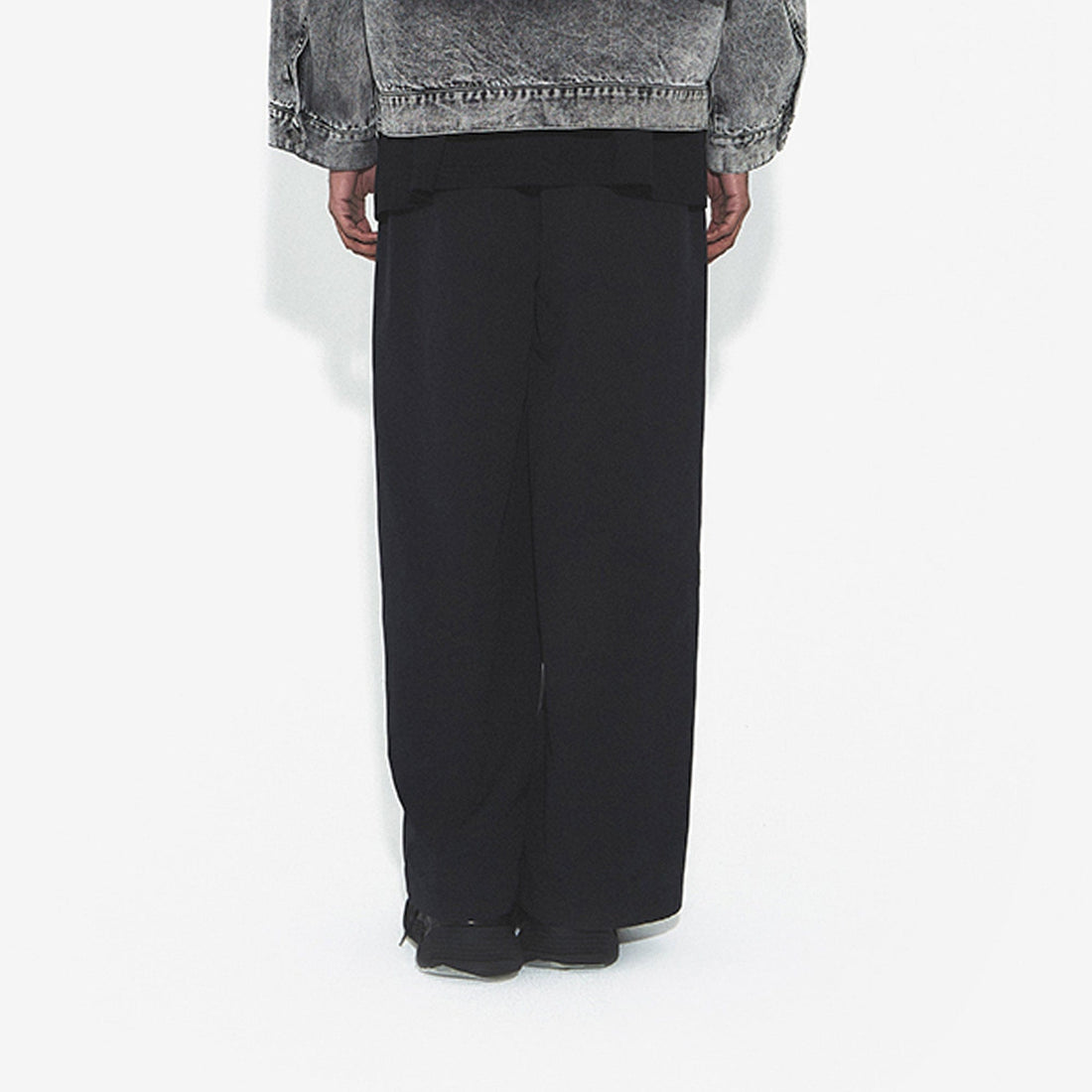 VANN VALRENCE Washed Contrast-Panel Wide-Leg Jeans-Jeans-S-Free Shipping Leatheretro