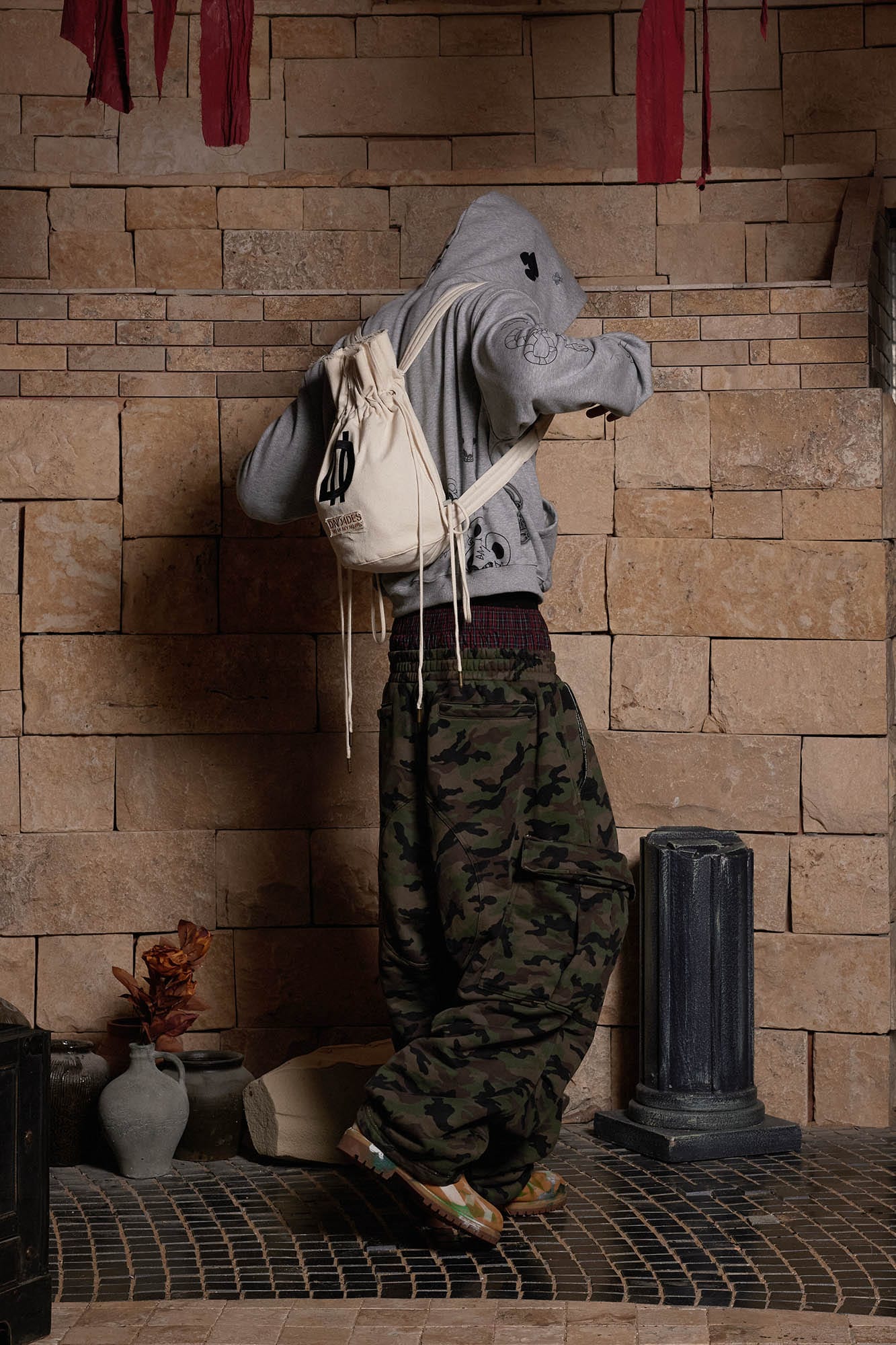 DND4DES LOGO Drawstring Bucket Backpack-Bag-One Size-Free Shipping Leatheretro