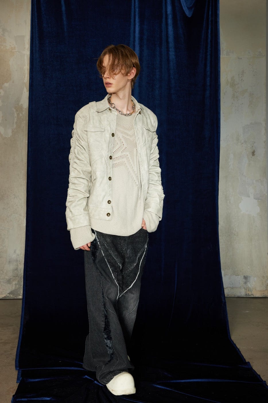 DND4DES Faux Leather Wrinkled Jacket-Jacket-S-Beige-Free Shipping Leatheretro