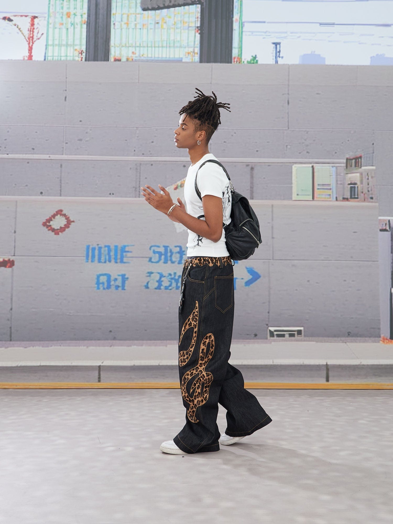 DND4DES Leopard Music Note Patch Baggy Jeans-Jeans-XXS-Free Shipping Leatheretro