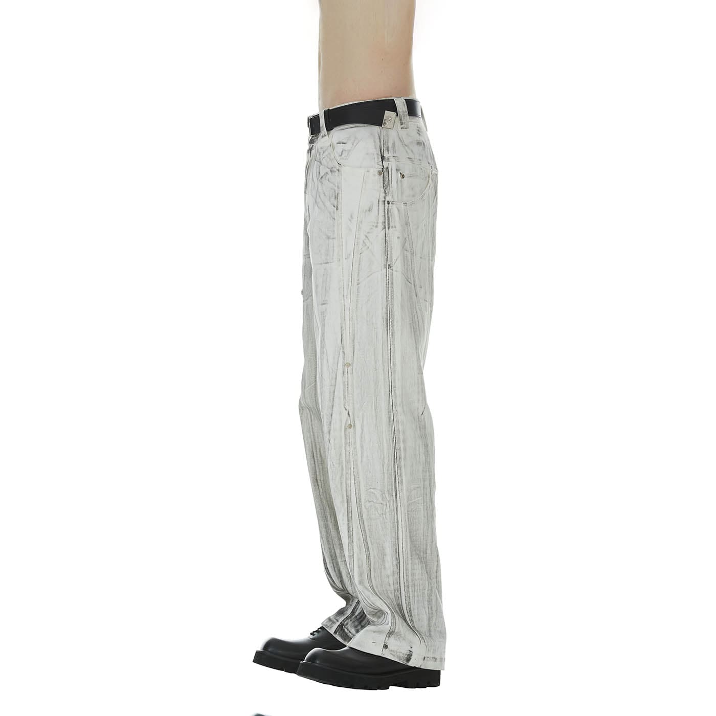 FACEONLAB Gradient Brush-Painted Jeans-Jeans-M-Black-Free Shipping Leatheretro