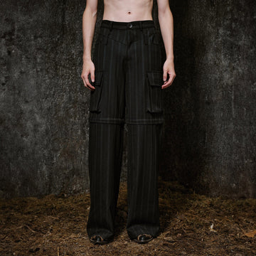 ILNya Nieternite Nifutur Multi-Pocket Stripe Detachable-Leg Pants-Pants-S(0)-Free Shipping Leatheretro