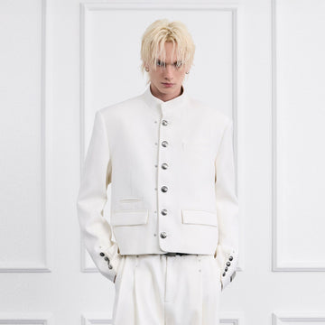 FACEONLAB Wool-Blend Uniform Blazer-Jacket-M-Free Shipping Leatheretro