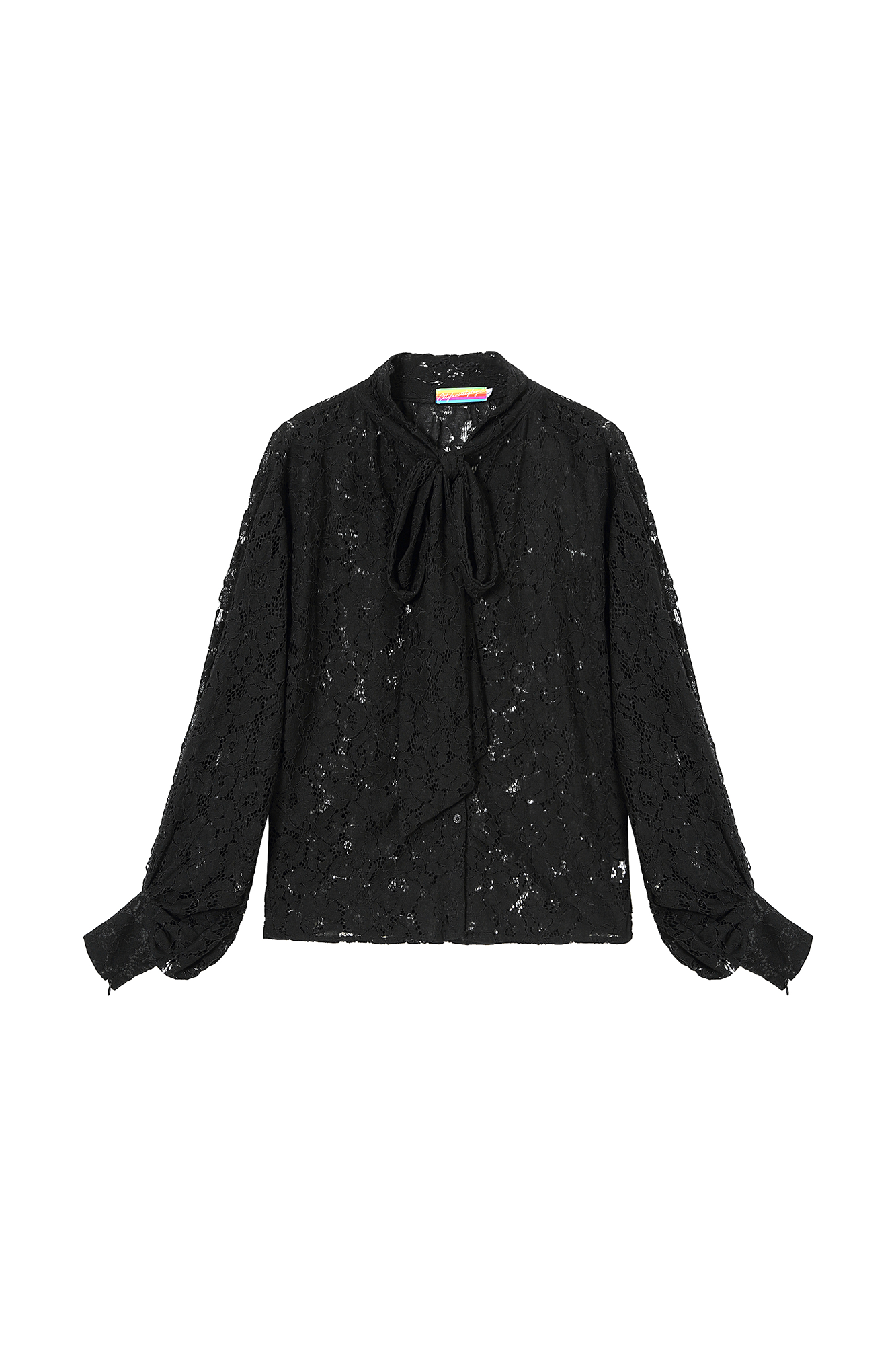 CLP Floral Lace Tie-Neck Shirt-Shirt-S-White (Preorder)-Free Shipping Leatheretro