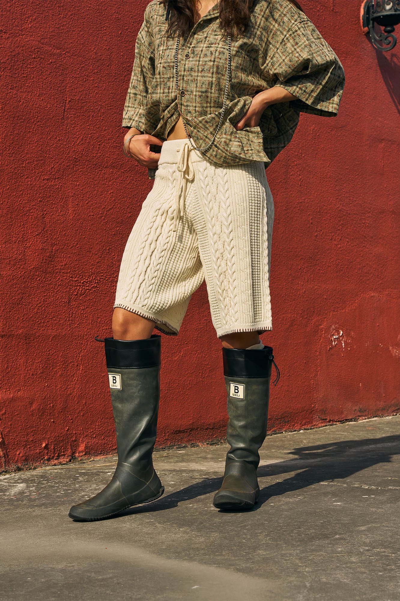 OSCILL Cable Knit Drawstring Shorts-Shorts-XS-Free Shipping Leatheretro