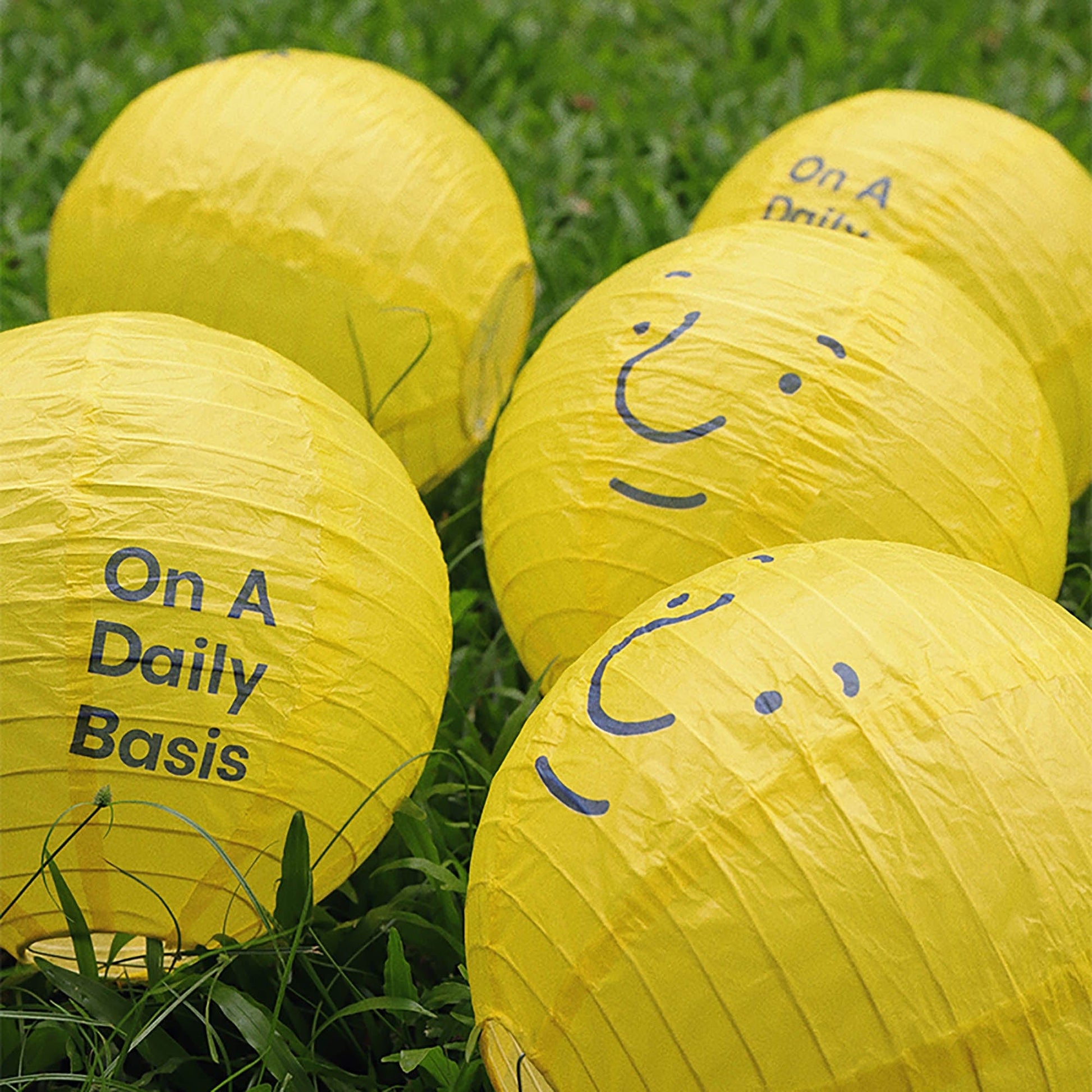 ONADAILYBASIS Smiley Paper Lantern Set-Other Accessories-Two Yellow-Free Shipping Leatheretro