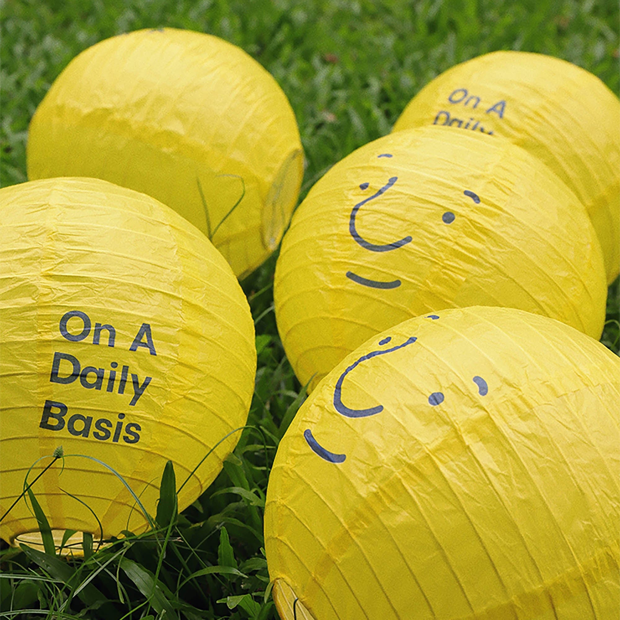 ONADAILYBASIS Smiley Paper Lantern Set-Other Accessories-Two Yellow-Free Shipping Leatheretro