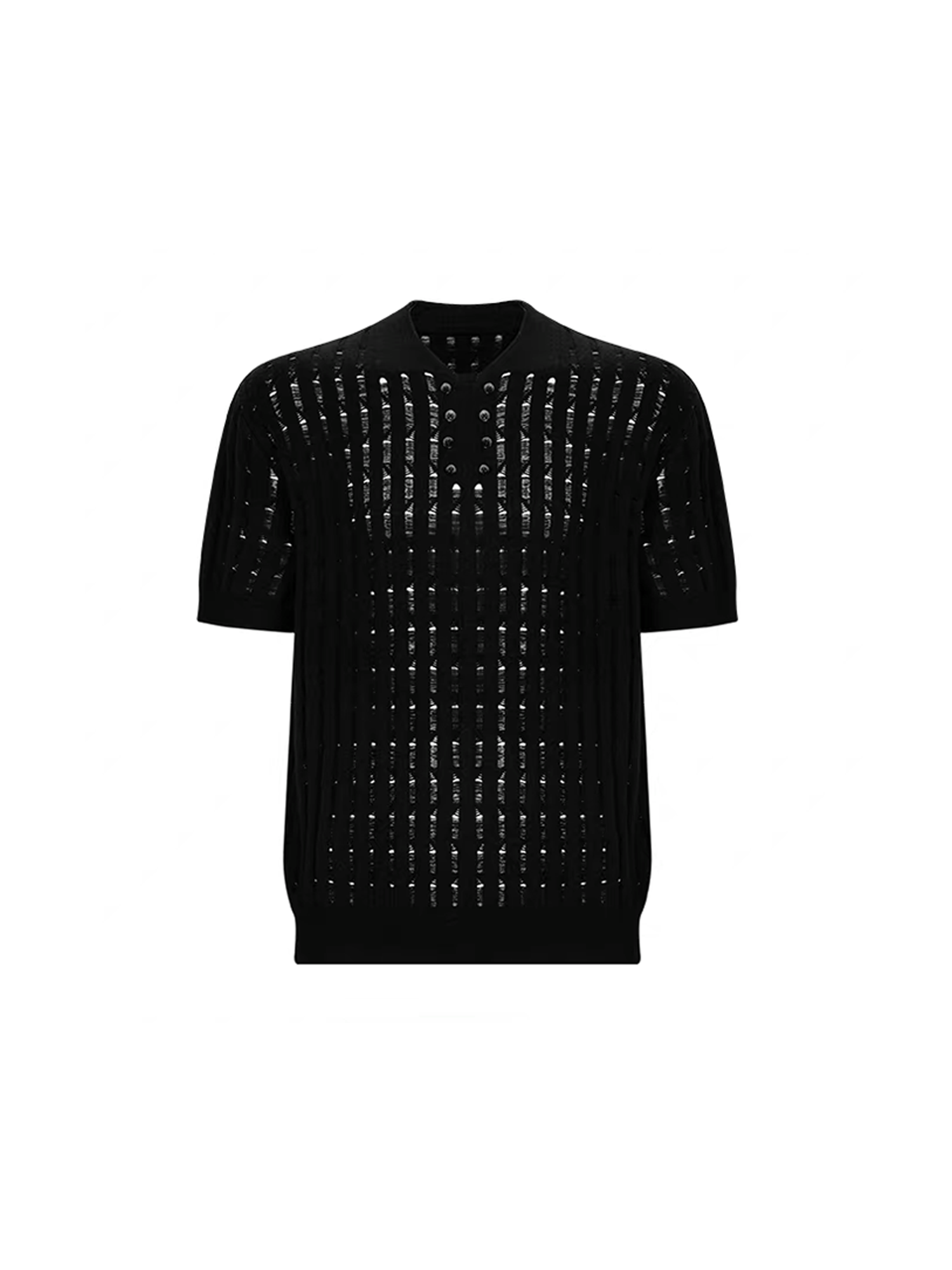 TIWILLTANG Essential Openwork Knitted T Shirt-T Shirt-S-Black-Free Shipping Leatheretro