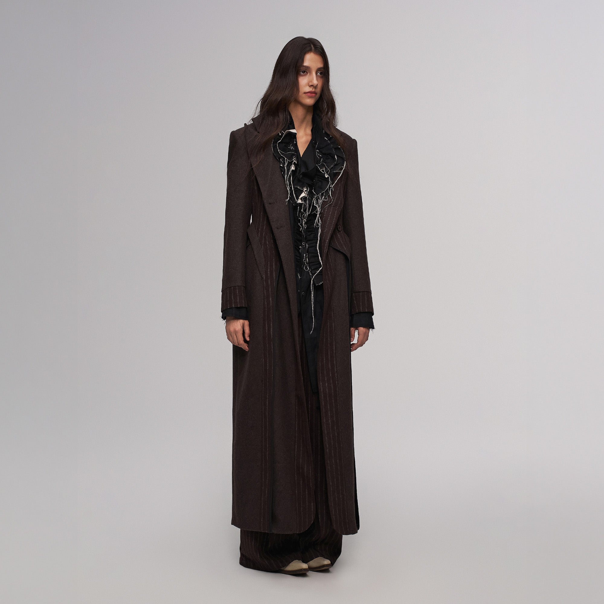 ILNya Nieternite Nifutur Tailored Stripe Paneled Wool-Blend Coat-Jacket-S (0)-Free Shipping Leatheretro