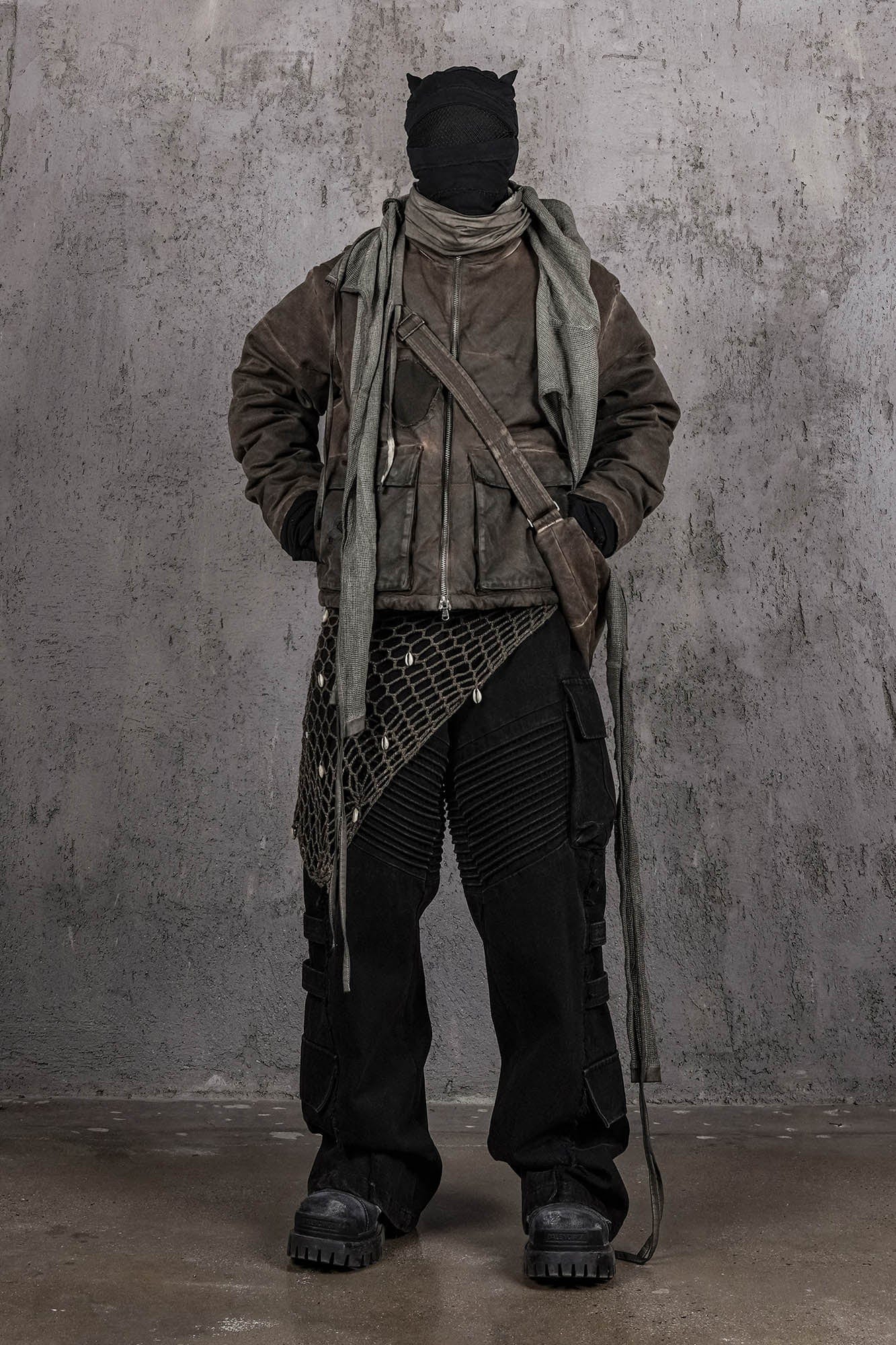 UNDERWATER Distressed Wanderer Patchwork Padded Jacket-Jacket-S-Free Shipping Leatheretro