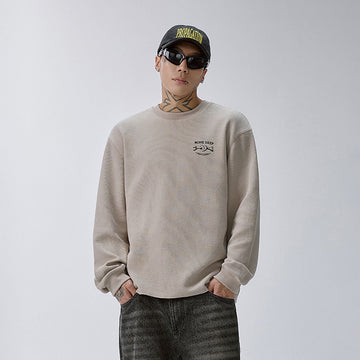 F2CE Skeleton Graphic Waffle Sweatshirt-Sweatshirt-S-Free Shipping Leatheretro