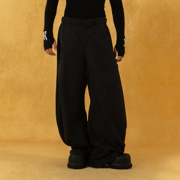CLP Curved Crinkled Floor-Length Trousers-Pants-S-Free Shipping Leatheretro