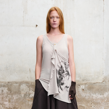 ILNya Nieternite Nifutur Deconstructed Graphic Knit Tank Top Gray-Tank Top-S (0)-Free Shipping Leatheretro