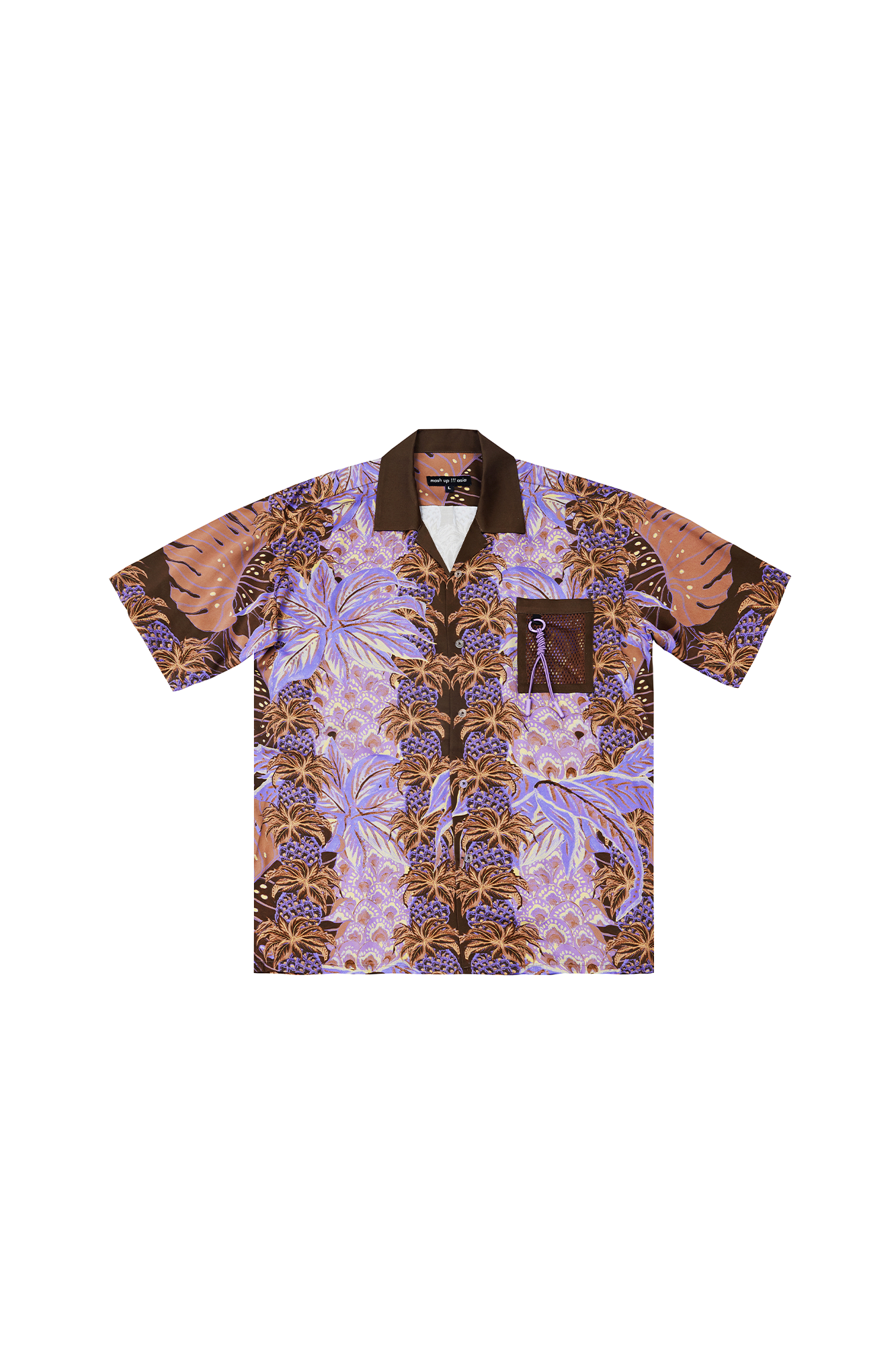 MASH UP ASIA Hawaiian Pineapple Graphic Half Shirt Purple-Half shirt-S-Free Shipping Leatheretro