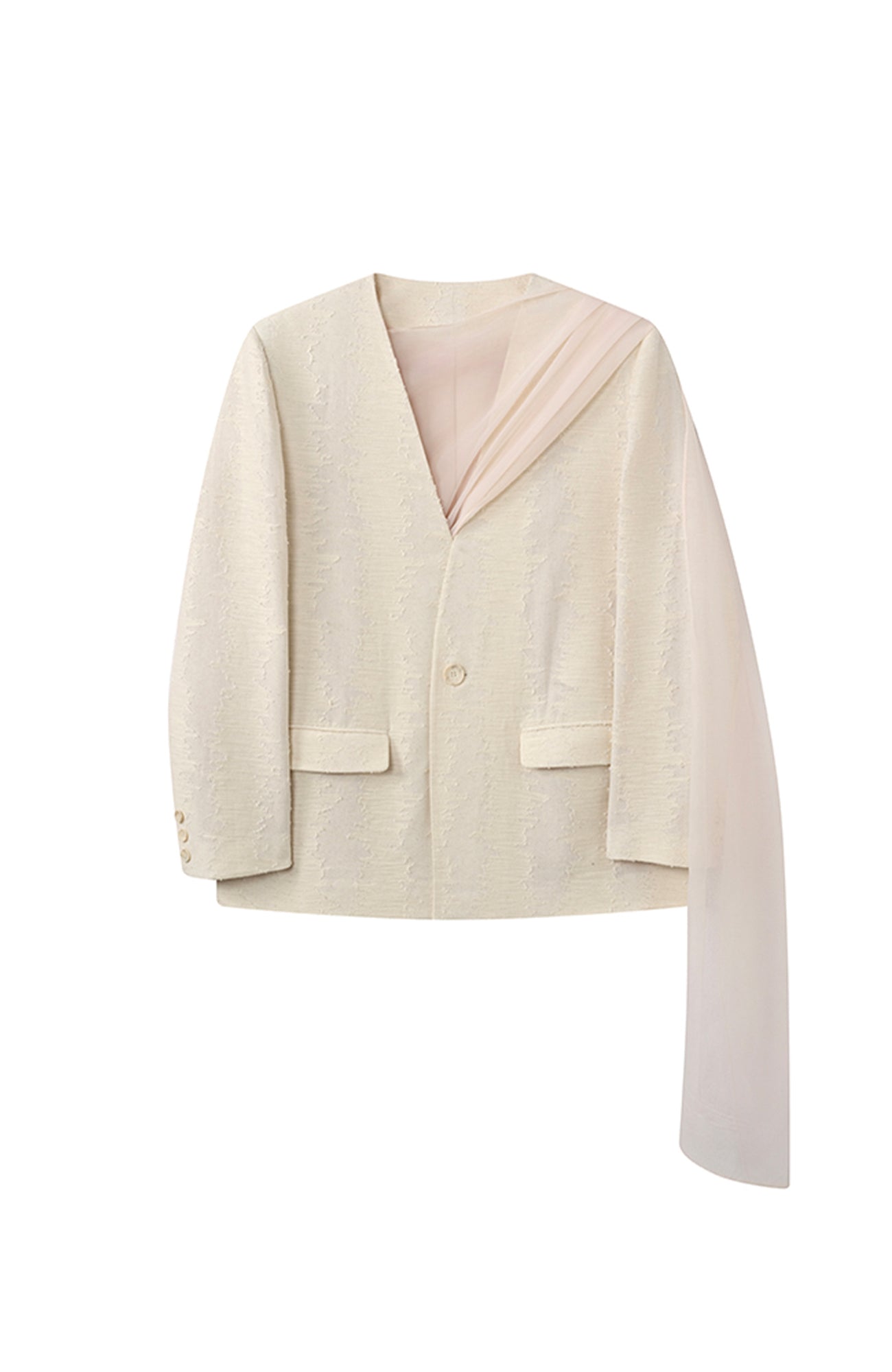 JIECHI Asymmetrical Overlay Draped Blazer-Jacket-M (Preorder)-Free Shipping Leatheretro