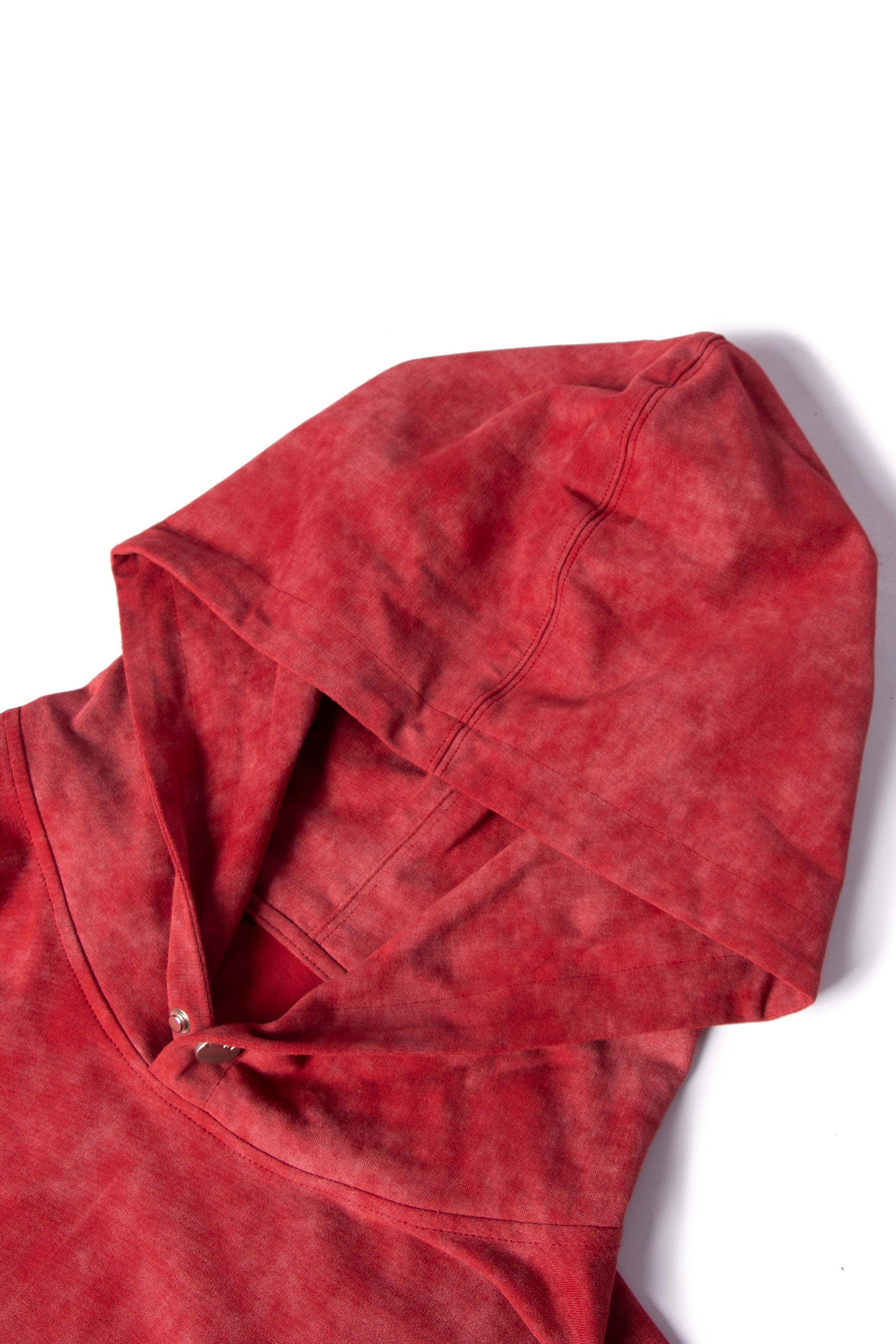 RELABEL Butterfly Buttoned Faded Hoodie-Hoodie-S-Dark Grey-Free Shipping Leatheretro