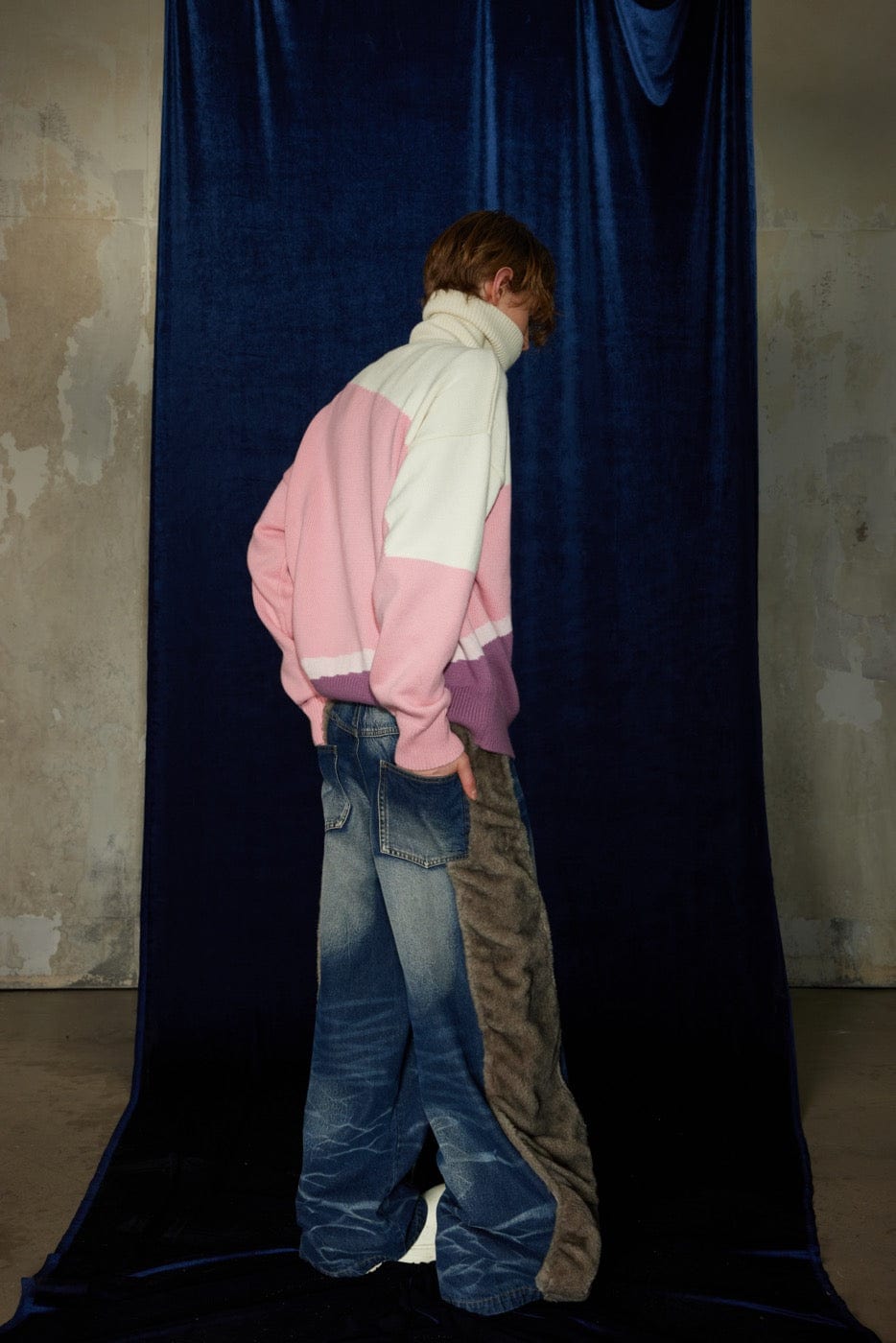 DND4DES Faux Fur Spliced Jeans-Jeans-S-Free Shipping Leatheretro