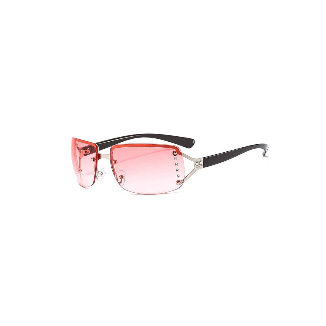 DAMAGE ASIA OPTICALS Semi-Rim Square Gradient Sunglasses-Sunglasses-One Size-Pink-Free Shipping Leatheretro