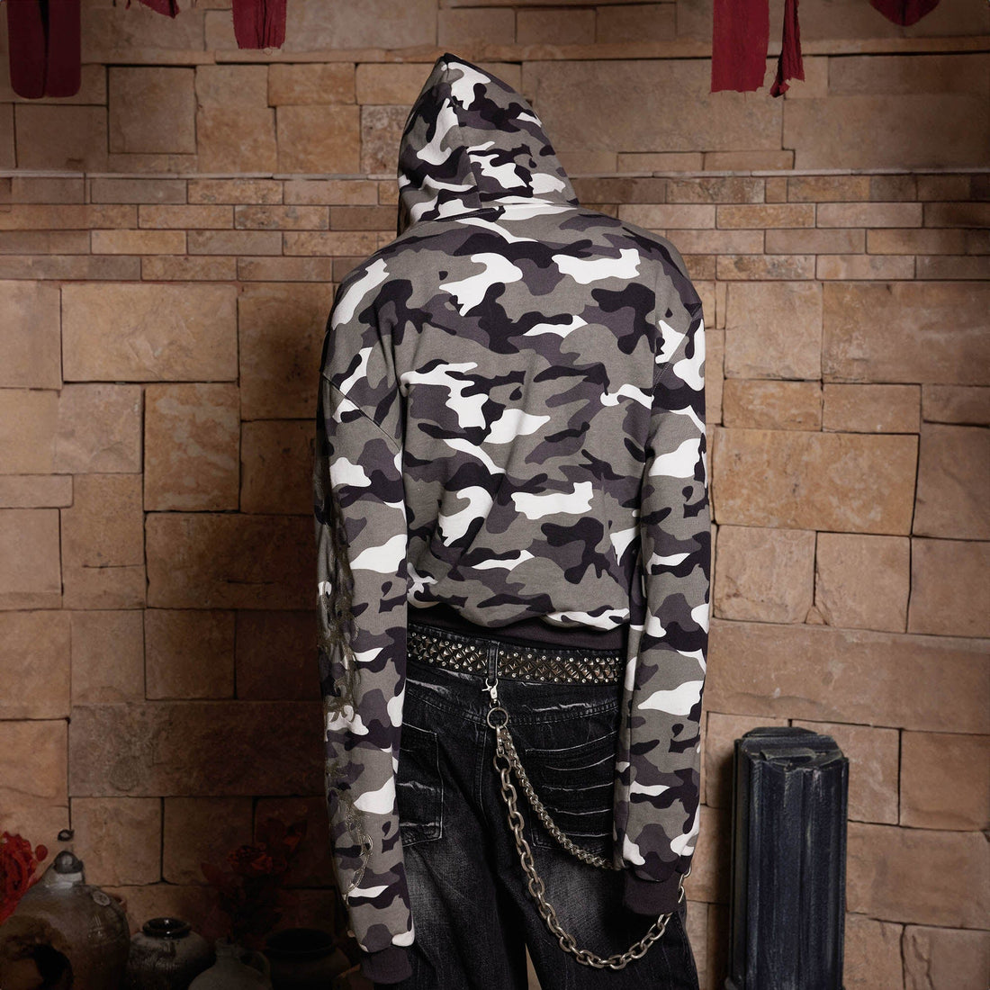 DND4DES Camo Zip-up Embroidery Hoodie-Hoodie-S-Free Shipping Leatheretro