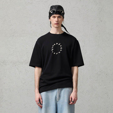 ORGANIC EMOTION Bird-Loop Adjustable Button Back T-Shirt-T Shirt-S-Black-Free Shipping Leatheretro