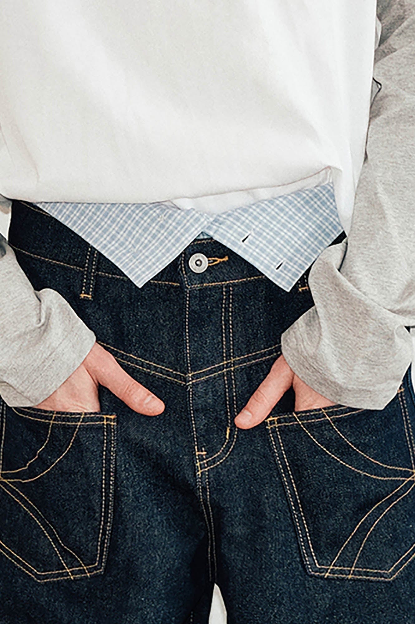 KREATE Reversed Fold-Over Wide-Leg Jeans-Jeans-S - 30"-Free Shipping Leatheretro