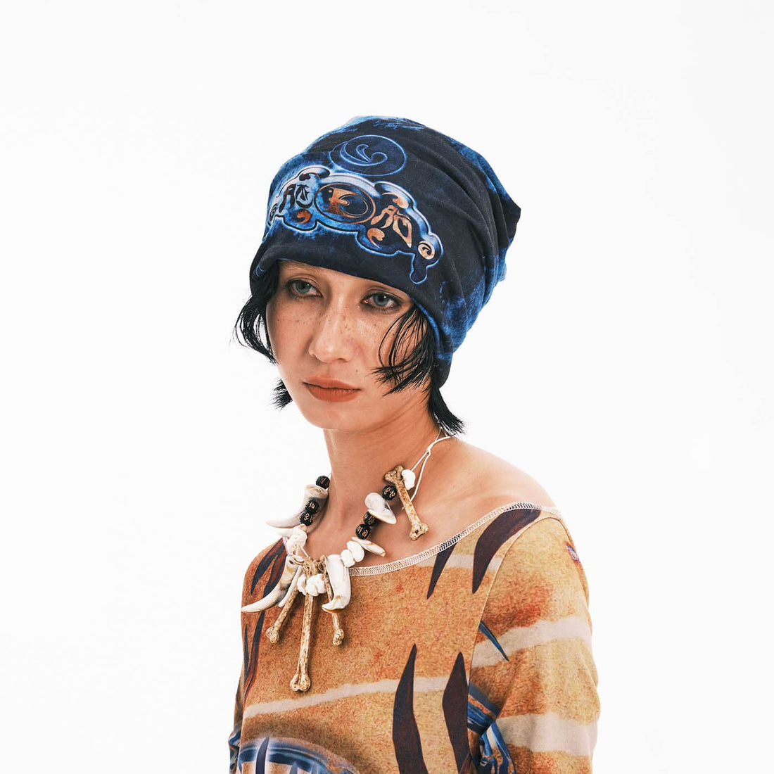 EMBRYO Abstract Totem Beanie Black-Hat, Cap, Beanie-One Size-Free Shipping Leatheretro