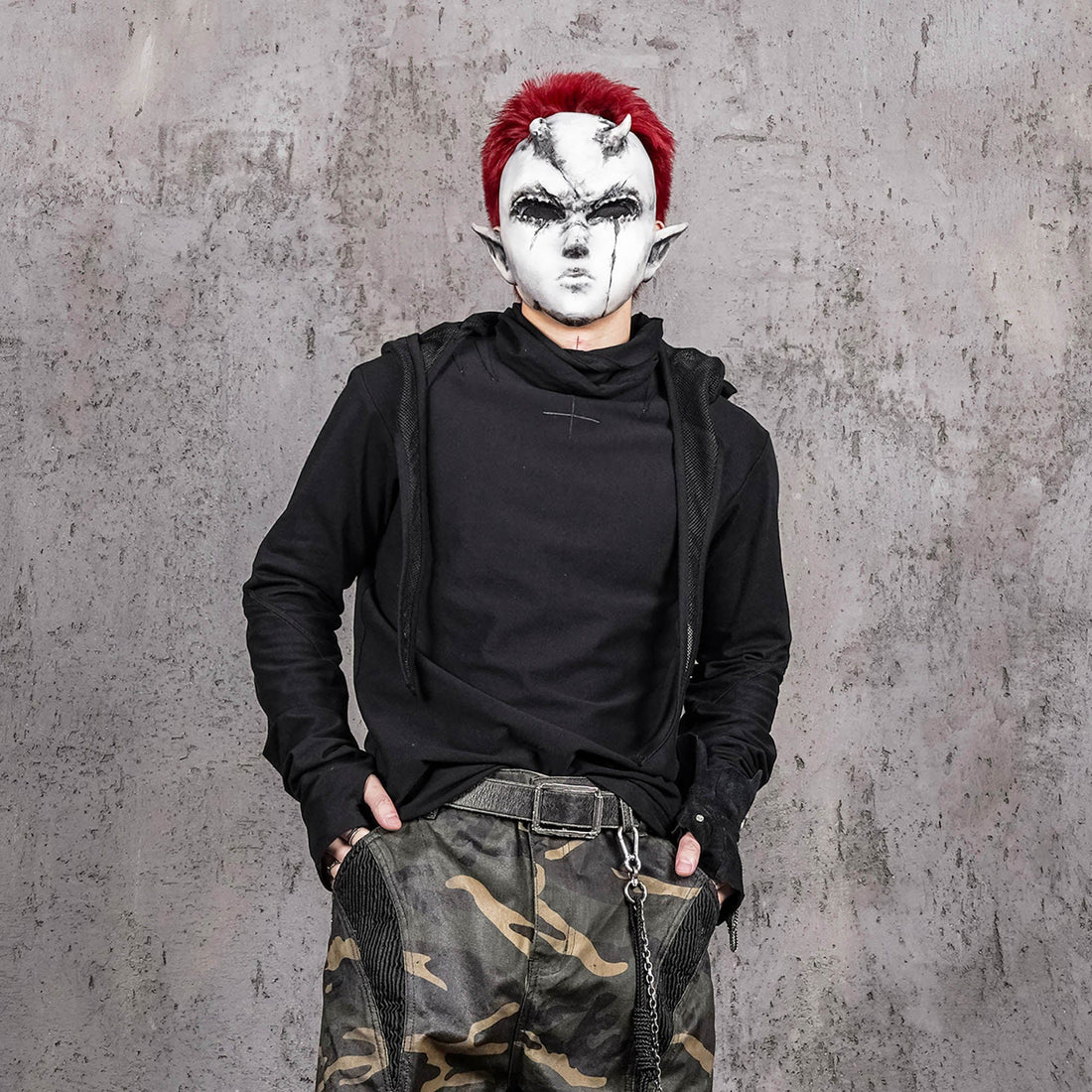 UNDERWATER Cross Embroidered High Neck Long-Sleeve Tee-L/S Tee-S-Free Shipping Leatheretro