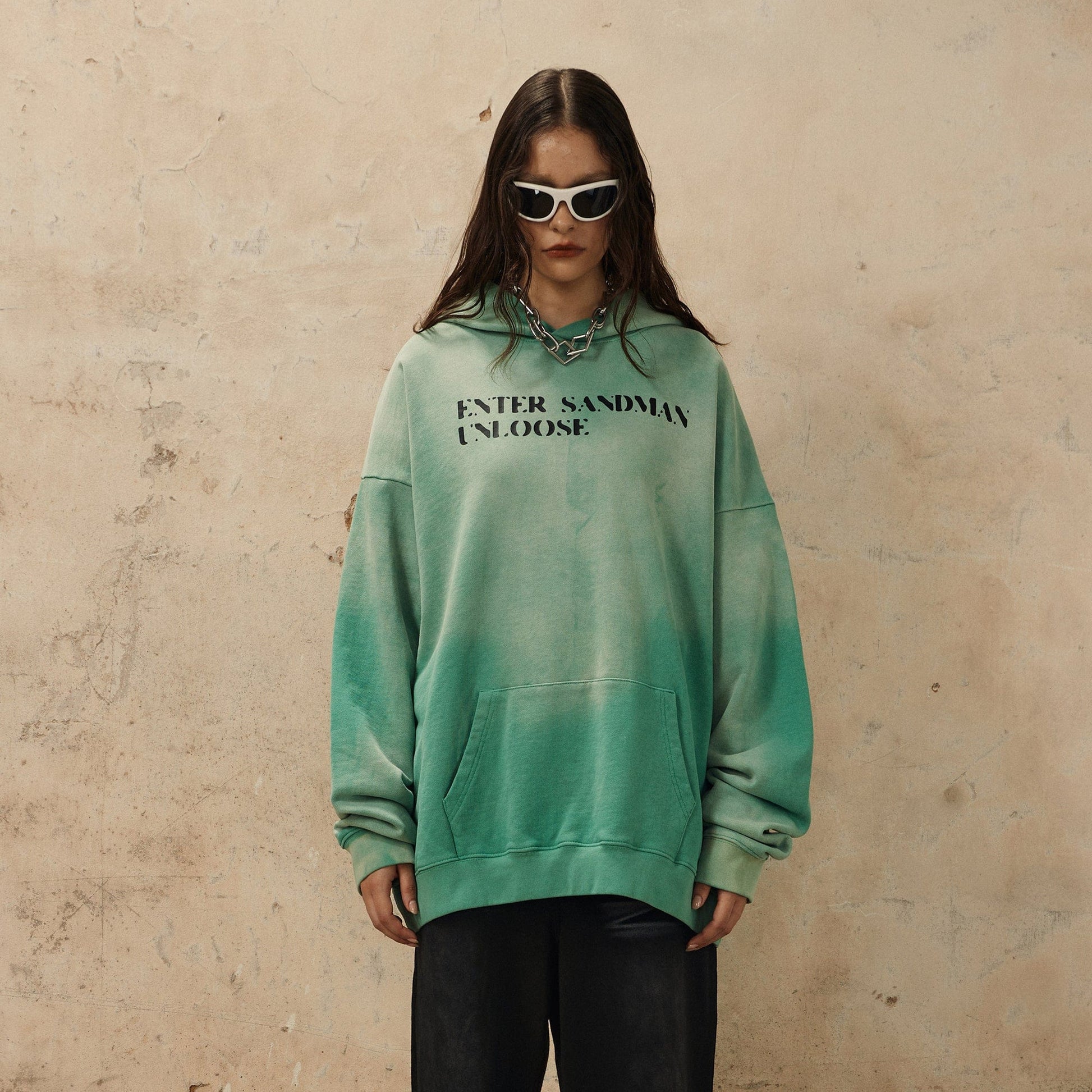 OVDY Enter Sandman Faded Hoodie-Hoodie-S-Green-Free Shipping Leatheretro