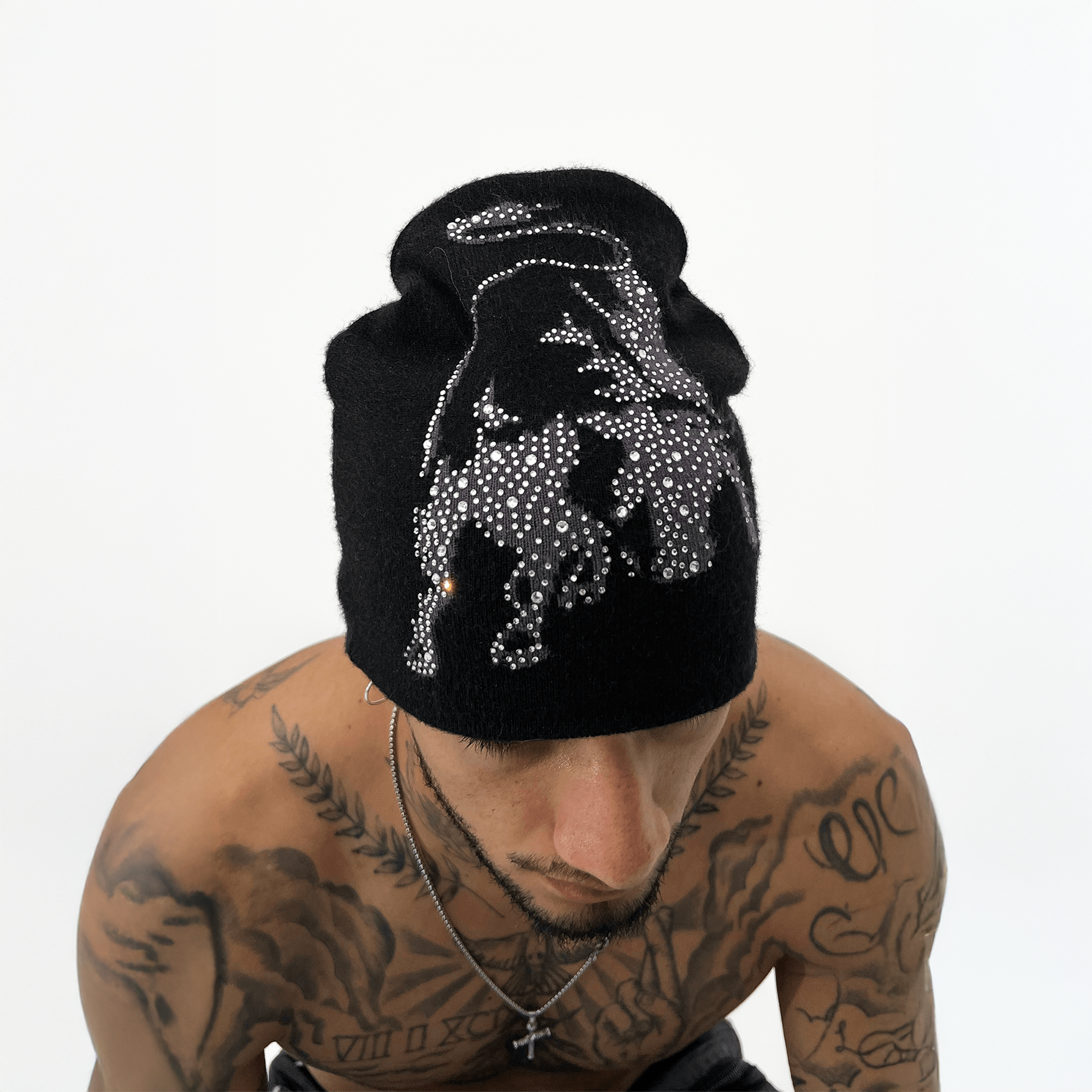 TECNINEGROUP Jacquard Diamond Knit Beanie-Hat, Cap, Beanie-Black-Free Shipping Leatheretro