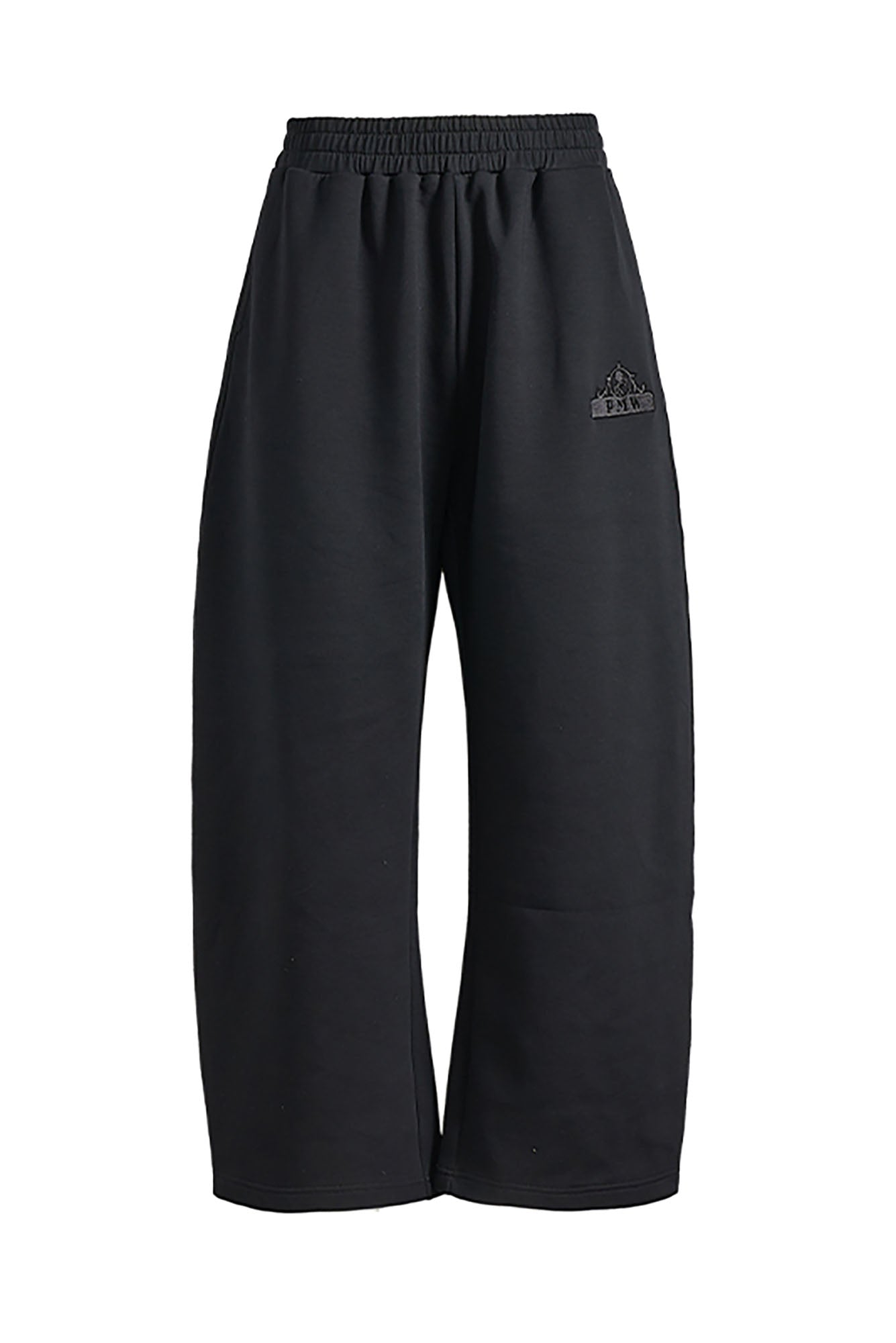 PMW Embroidered LOGO Curved-Leg Sweatpants-Pants-S (Preorder)-Black-Free Shipping Leatheretro