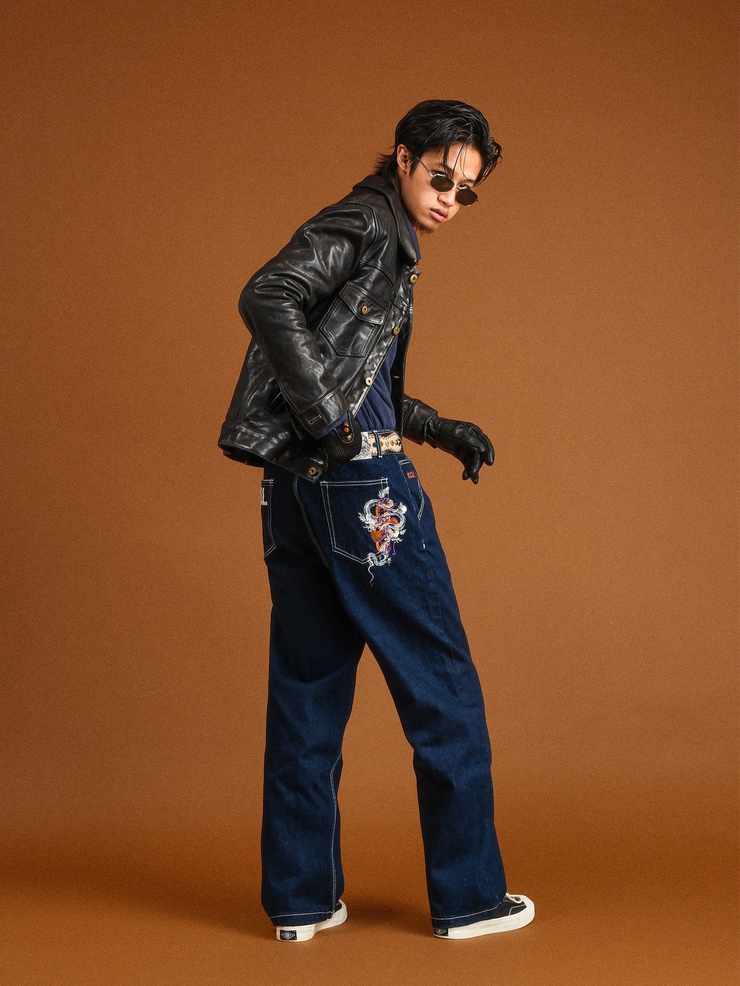 NEIGBORL Washed Embroidered Straight-Leg Jeans-Jeans-S-Free Shipping Leatheretro