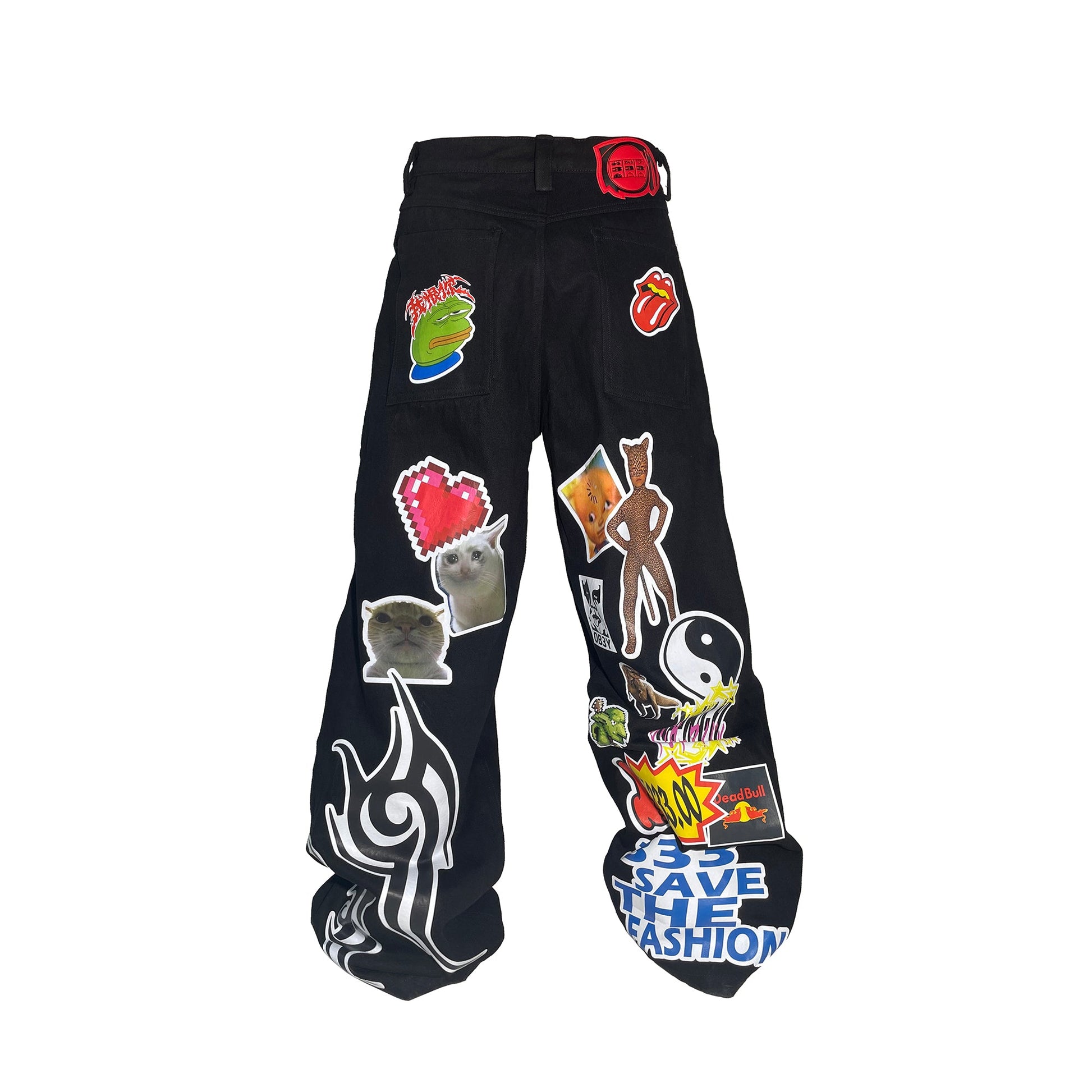 PCCVISION Meme Graphics Wide-Leg Pants-Pants-XS-Free Shipping Leatheretro