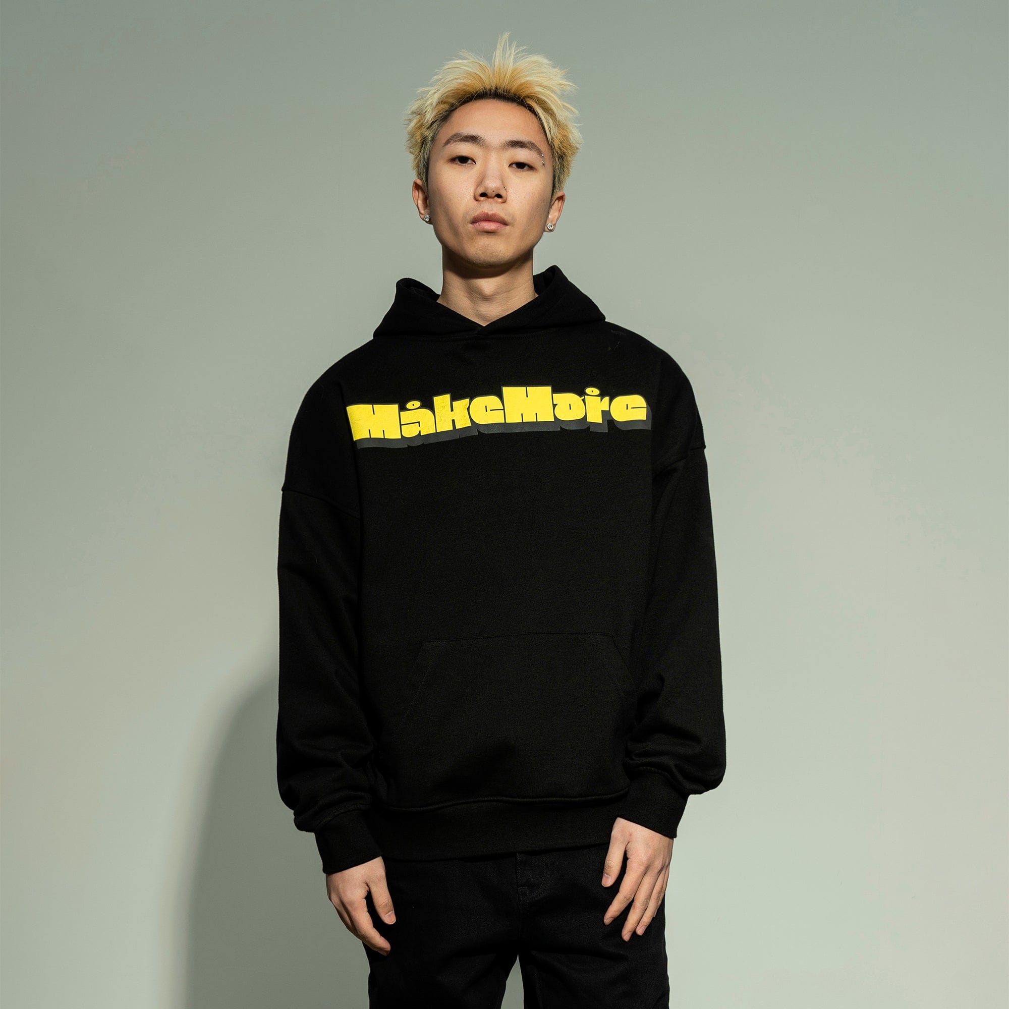 MAKEMORE Comic LOGO Hoodie-Hoodie-S-Black-Free Shipping Leatheretro