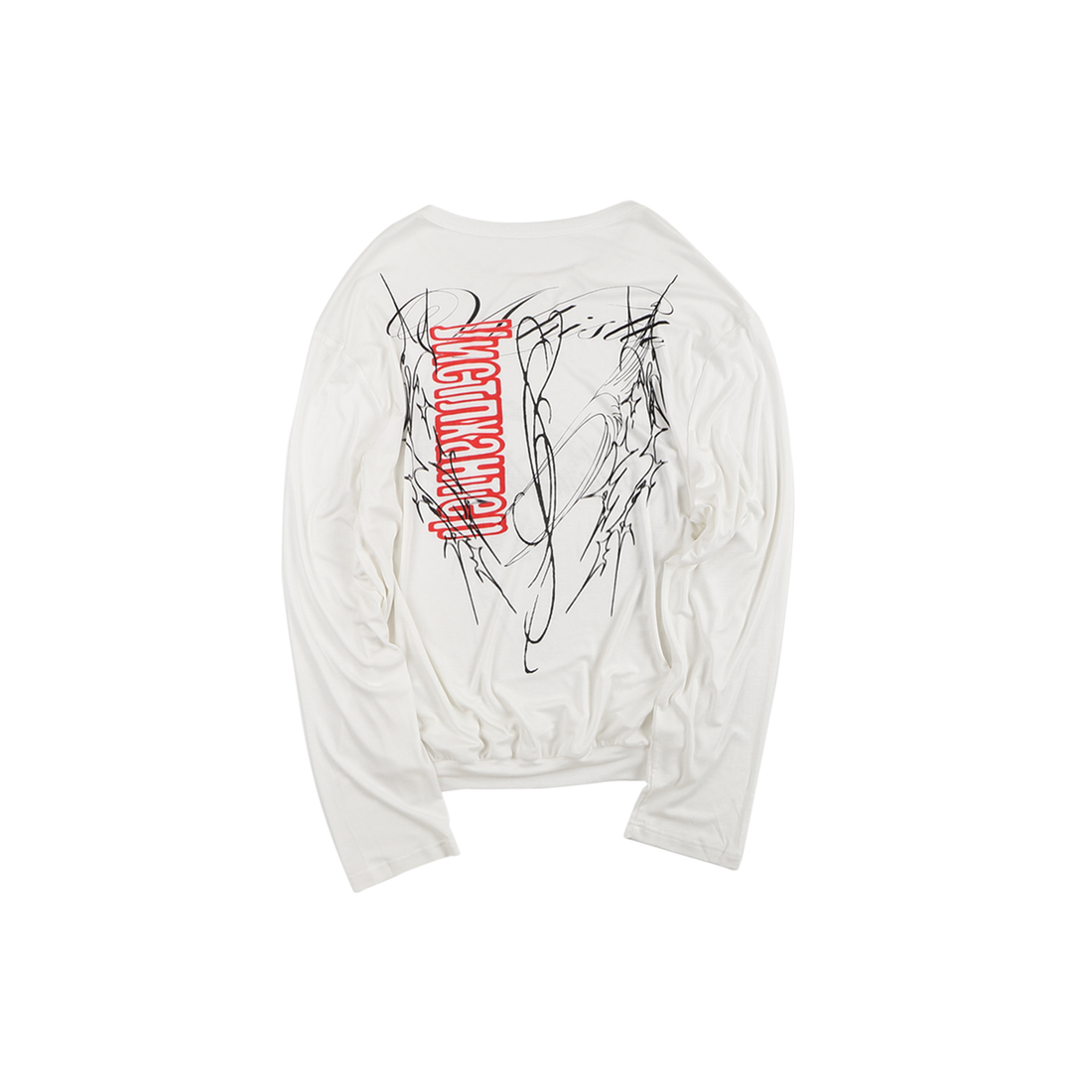 WHISTLEHUNTER Lyocell Graphic Long-Sleeve Tee-T Shirt-S (Preorder)-White-Free Shipping Leatheretro