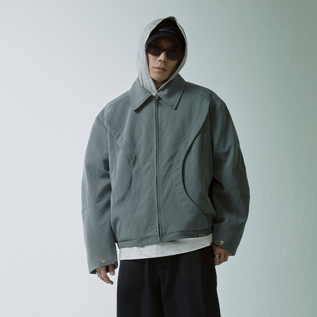 F2CE Deconstructed Layered Zip-Up Jacket-Jacket-S-Free Shipping Leatheretro