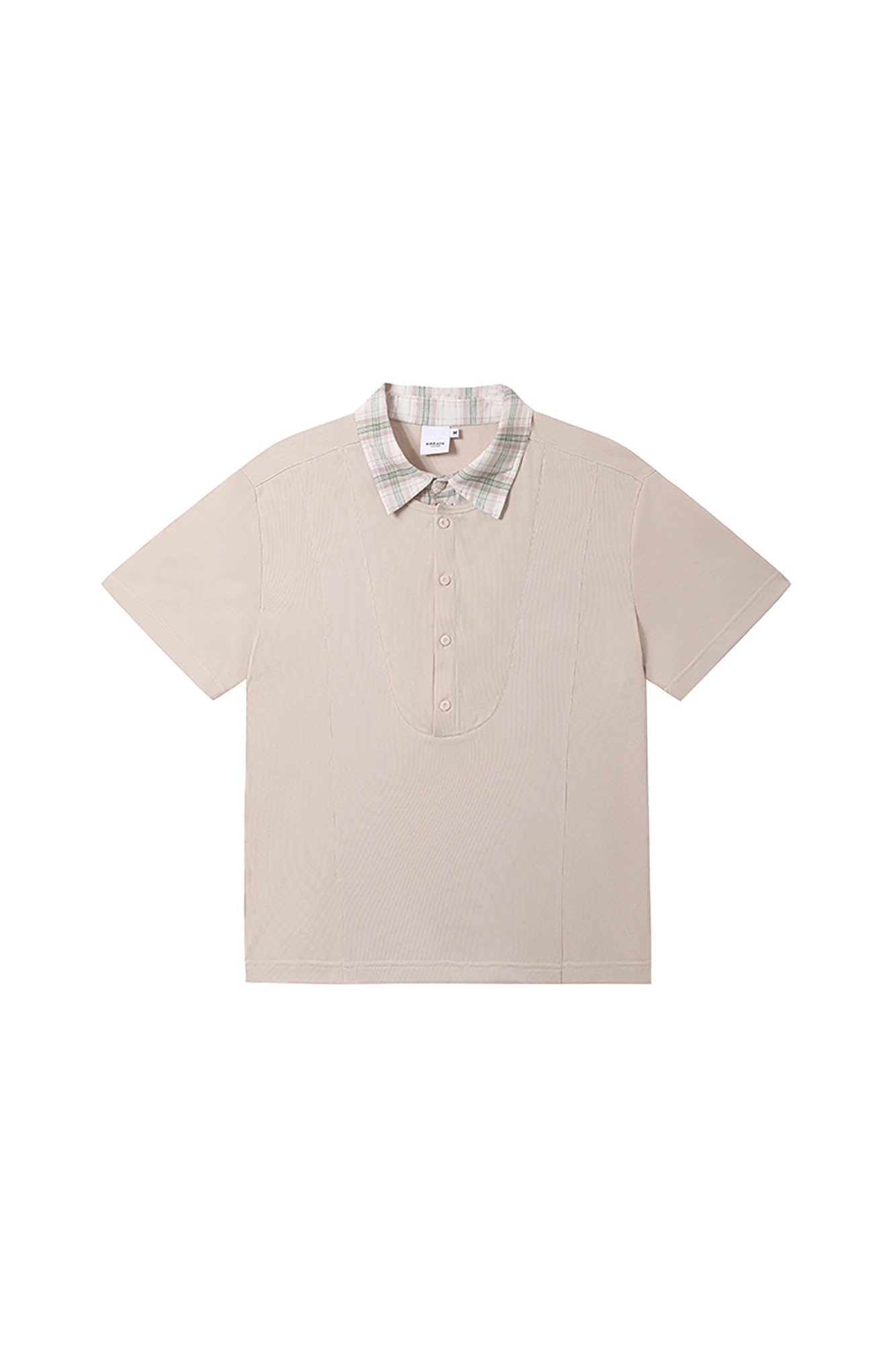 KREATE Layered Plaid Collar Polo T-Shirt-T Shirt-S-Blue-Free Shipping Leatheretro