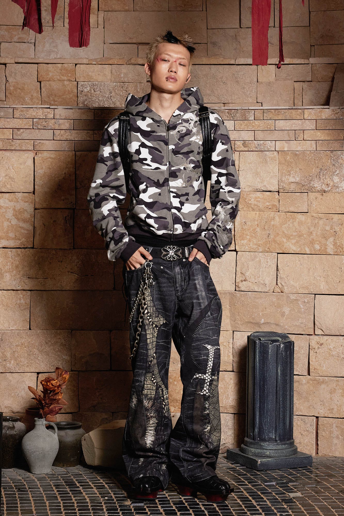 DND4DES Camo Zip-up Embroidery Hoodie-Hoodie-S-Free Shipping Leatheretro
