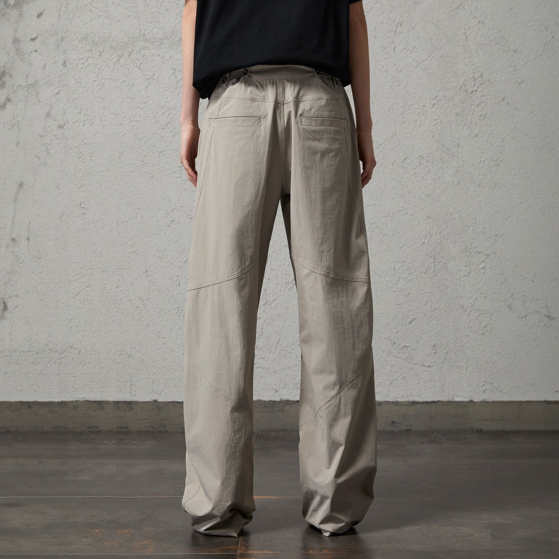 ORGANIC EMOTION Retro Spliced Curved Pants-Pants-S-Gray-Free Shipping Leatheretro